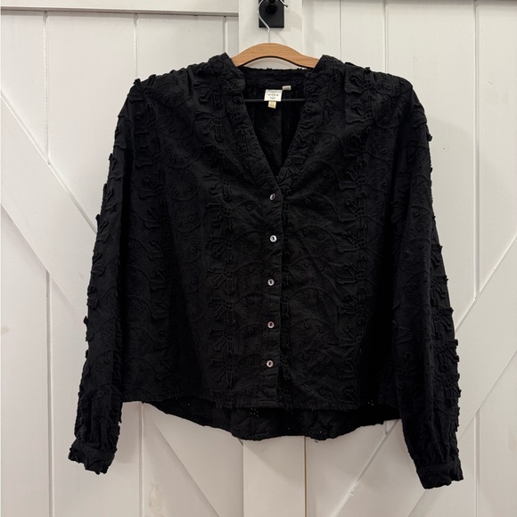 Anthropologie SEEN WORN KEPT Kathryn Floral-textured Button-up Blouse Top - Picture 3 of 8